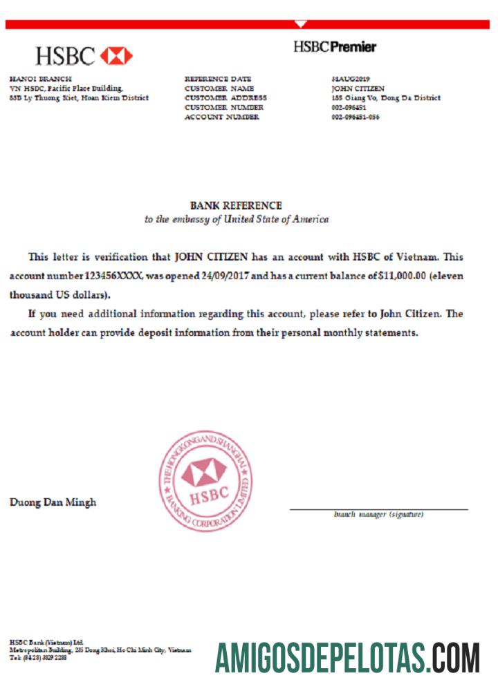 Referência do Banco HSBC do Vietnã exemplo